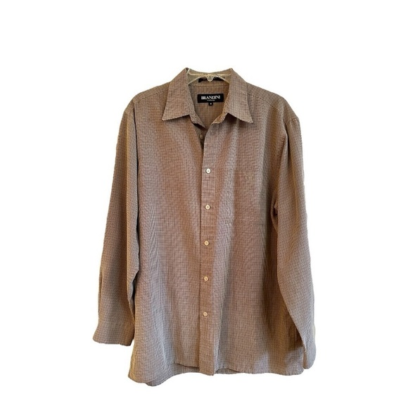 BRANDINI, SET/2, MENS SHIRTS. SMALL PLAID DESIGN. LONG SLEEVE. SIZE M - Picture 6 of 9